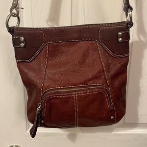 B.MAKOWSKY Brown Leather Shoulder Bag Purse